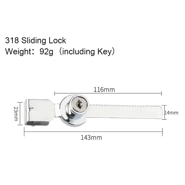 Zinc Alloy Showcase Cabinet Glass Lock 318 Sliding Glass Door Push