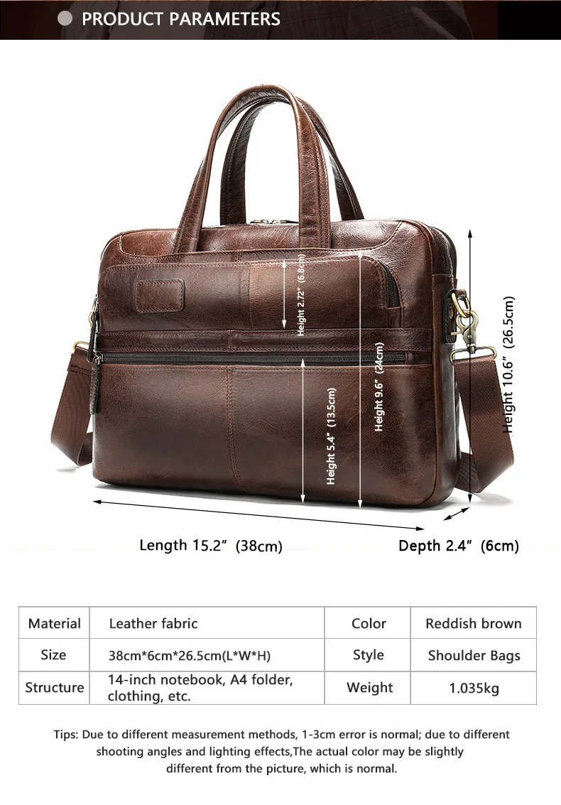 Genuine Leather Briefcase Men Large Capacity Bag For Man Laptop Bag Messenger Bags Male Crossbody Bag Shoulder Mens Leather Bag