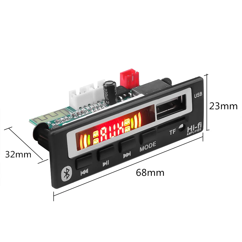 USB AUX Bluetooth FM радио V5.0 беспроводной приемник MP3 плеер 5 в 12 В декодер плата модуль 1 Din
