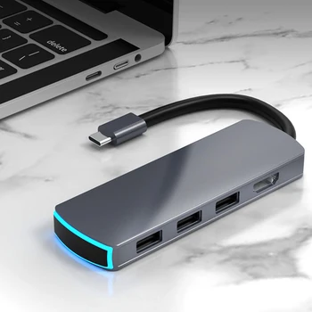 

6-in-1 USB C Adapter for MacBook Pro/Air 2020/2019/2018 with 4K USB-C to HDMI, 3 USB 3.0 Ports and SD/TF Card Reader