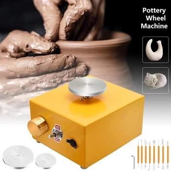 

Electric Pottery Wheel DIY Ceramic Tools Mini Electric Pottery Machine Used for Ceramic Works Pottery Artwork, EU Plug
