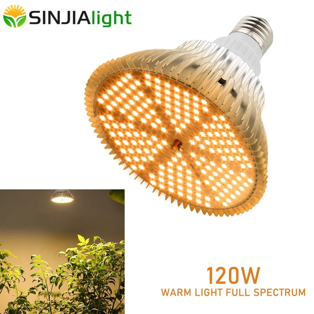 120W LED Grow Light Warm White 180LEDs Plant Phyto Lamp Led Bulb for Plants Flowers Garden Indoor Growing Tent Greenhouse E27