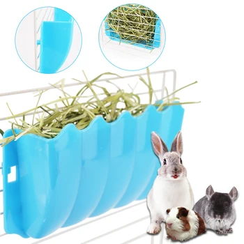 

Cat Guinea Pigs Rabbit Grass Feeder Rack Fixed External Shelf Plastic Grass Bowl Small Animals Feeding Bowl Pet Feeders