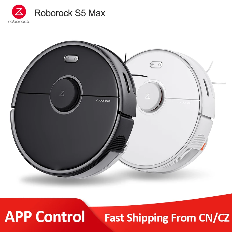 US $503.66 Roborock S5 Max Robot Vacuum Cleaner Cordless Home Washing Mop Wet And Dry Collect Pet Hairs Carpet Dust Robotic Collector