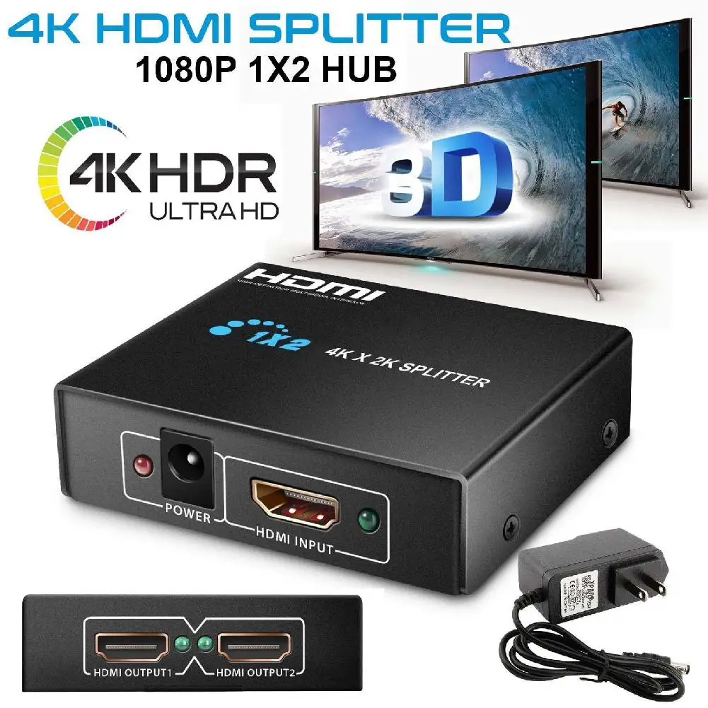 MeterMall Ultra-HD HDMI Сплиттер 4K * 2K 1 в 2 из 1080P 3D Full HD двойной монитор |