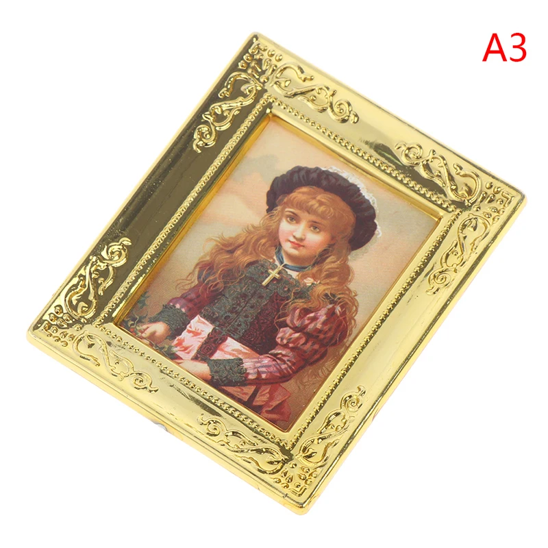DIY кукольный домик Miniaturas 1:12 квадратная картина маслом для украшения Кукольный домик миниатюры аксессуары для 1:12 Цветочная живопись кукольный домик - Цвет: as pic