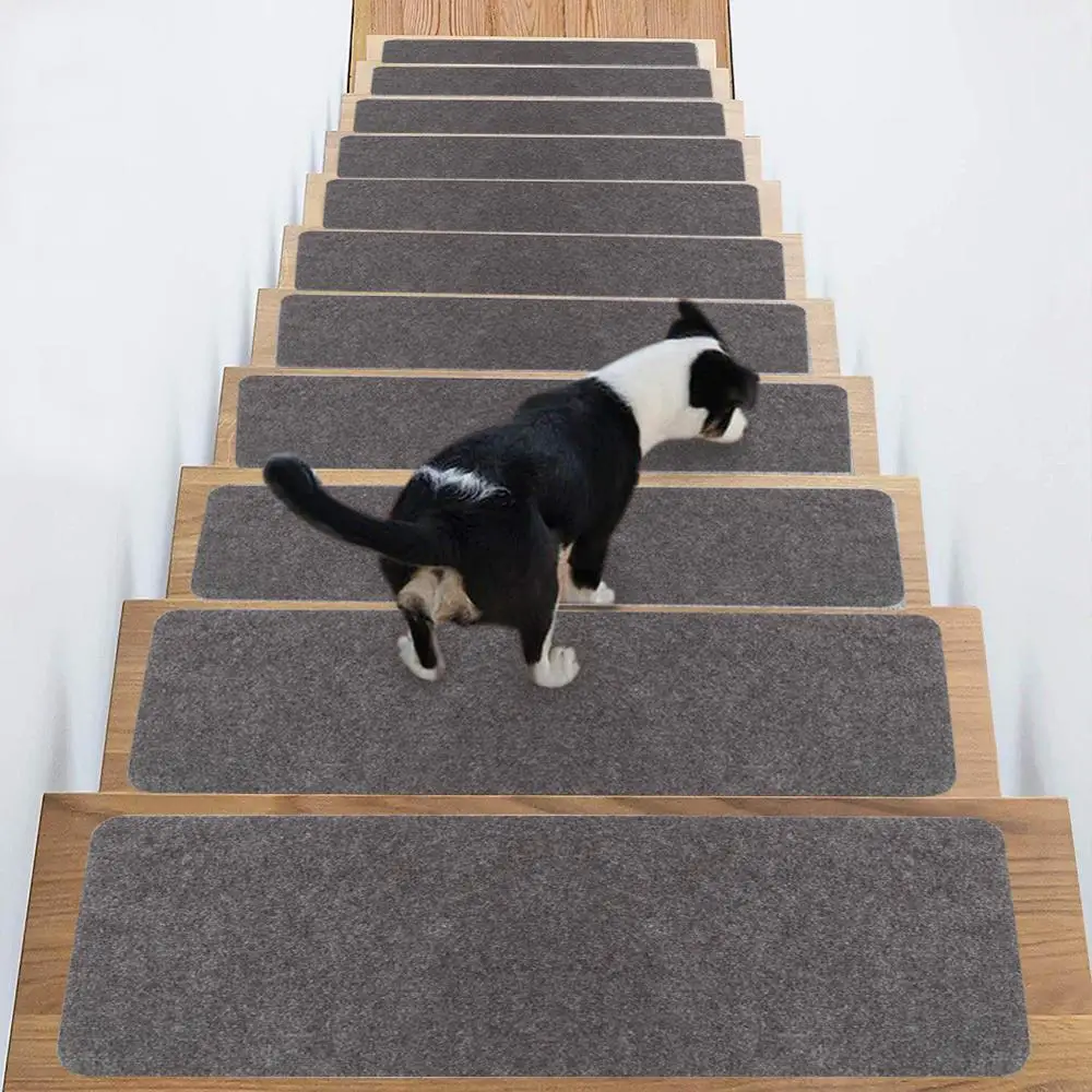 

15Pcs/Set Stair Tread Carpet Mats Self-adhesive Floor Mat Step Staircase Non Slip Door Pad Protection Cover Rug for Home Decor