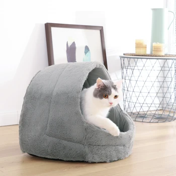

Luxury Pet Dog Cat Beds House Kennel Removable Mat Warm Dog Beds Puppy Cushion Cat Bed For Dog Kitten Nest House домик для кошки