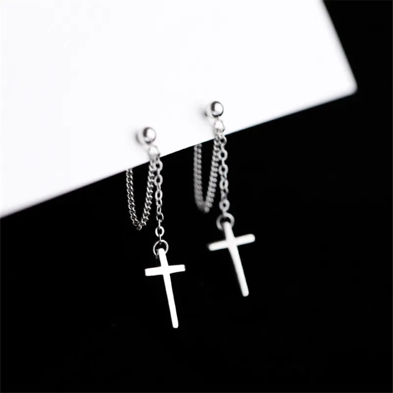 国内で当店のみ Racer Worldwide - Cross 925 Silver Earrings 3D Cross 925 Silver Earrings – Racer Worldwide