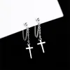 100% 925 Sterling Silver Tassel Cross Stud Earrings For Women Kids 2022 Korean Wedding Jewelry boucle d'oreille Hypoallergenic ► Photo 1/5