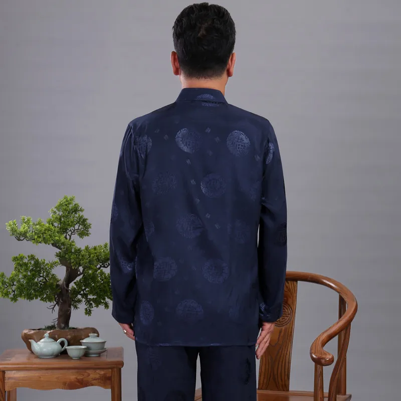 Мужской Атласный Костюм кунг-фу, китайский дизайн, Wu Shu, Униформа, Tai Chi, одежда, рубашка с длинными рукавами+ длинные штаны, комплекты, большие размеры, M, L, XXL, 3XL, 4XL