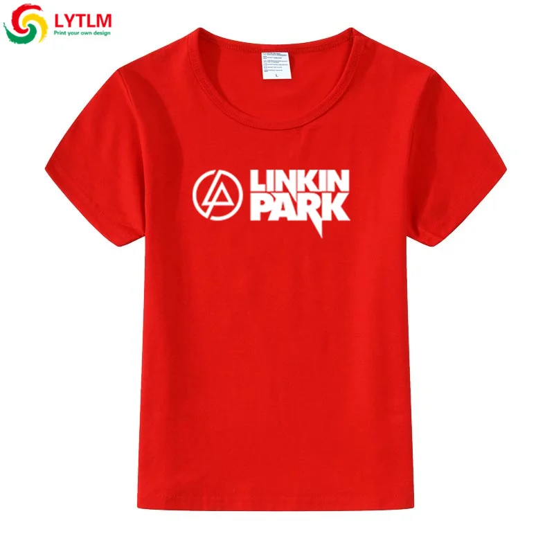LYTLM/Детские футболки для девочек 10 лет, Детская футболка Linkin Park топы с короткими рукавами для маленьких девочек, vetement fille, Детская футболка на заказ - Цвет: DX LYCRA Red