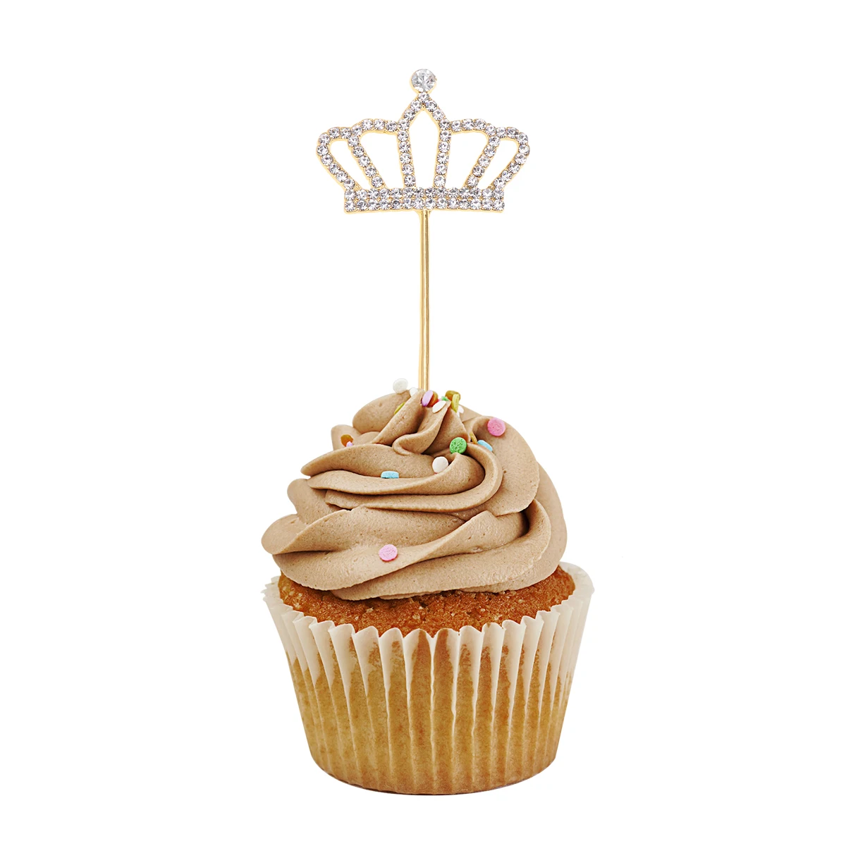 1pc Rhinestone 0 To 9 Number Cake Topper Chic Gold Crown Cake Topper Dessert Fruit Cake Picks Cupcake Toppers Party Supplies