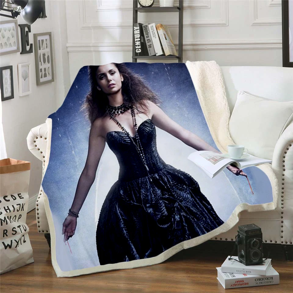 Дневники вампира 3d напечатанное Флисовое одеяло для кровати Пешие прогулки