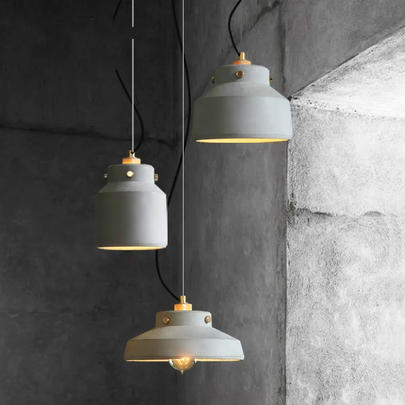 

Romantic Industrial Style Cement Led Lamp Northern Europe Retro Creative Personality Small hanging lamps Modern Pendant Light