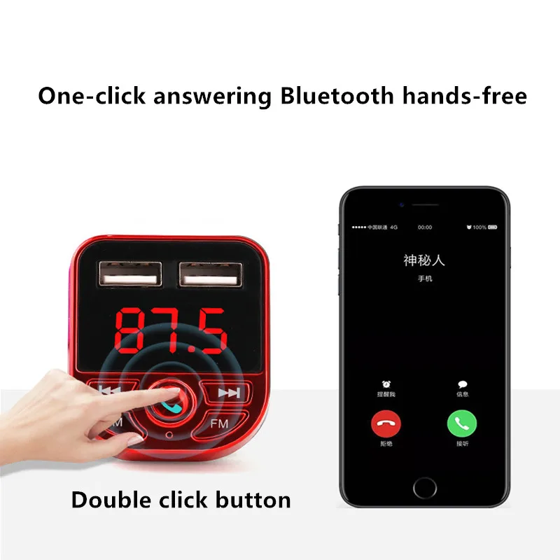 Аудио Bluetooth 5,0 стерео приемник Автомобильный MP3-плеер 3.1A Быстрая зарядка fm-передатчик радиомодулятор трансмиссор передатчик