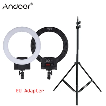 

Compact Size LED Video Ring Light Fill-in Lamp 24W Dimmable 2700-5500K with Smartphone Holder for iPhone Samsung Huawei Xiaomi