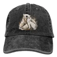Большой белый медведь маленький полярный медведь джинсовая шляпа мужская вымытая бейсболка