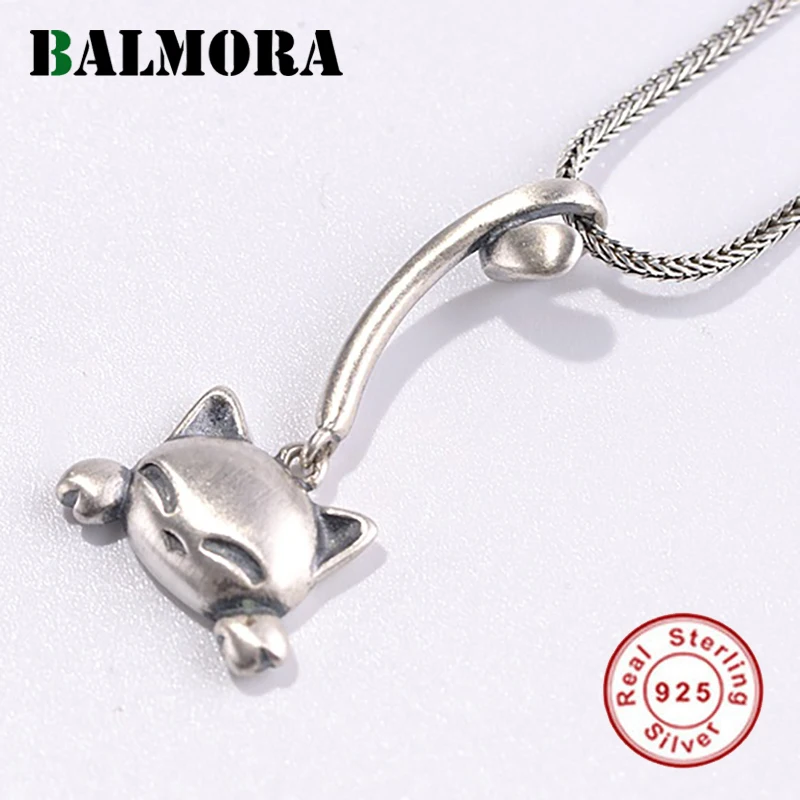 Подвеска BALMORA из стерлингового серебра 925 пробы с котом и хвостом для женщин