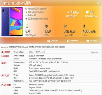 

Original Super Amoled Display for Samsung Galaxy M10s SM-M107 M107F M107G M107Y M107M LCD Screen Replacement New Tested