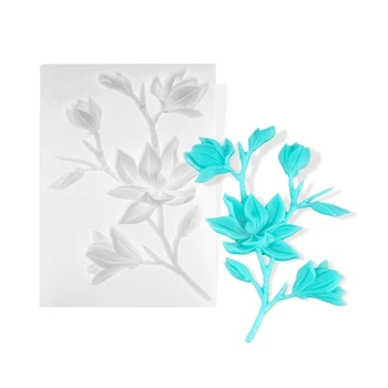 

Handmade Large Rose Flower Lily Leaves Floral Theme UV Resin Silicone Mold Epoxy Resin Casting Mould Jewelry Making Tool