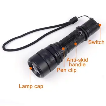 

Flashlight 10000 Lumens T6 LED Torch 18650 Adjustable Zoom Focus Outdoor T6 Flashlight LED Flashlight Tactical Flashlight