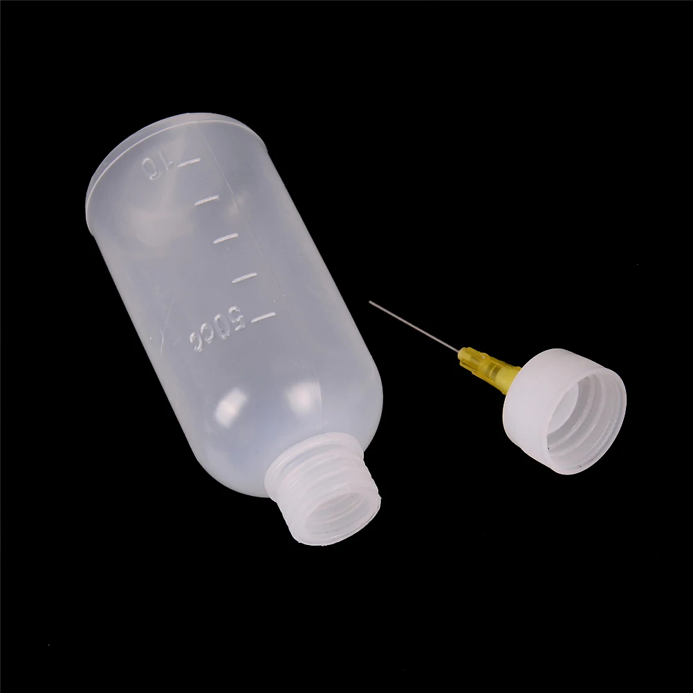 2pcs Solder Flux Bottle With Fine Tipped Needles Blunt Dispensing Needles Syring 