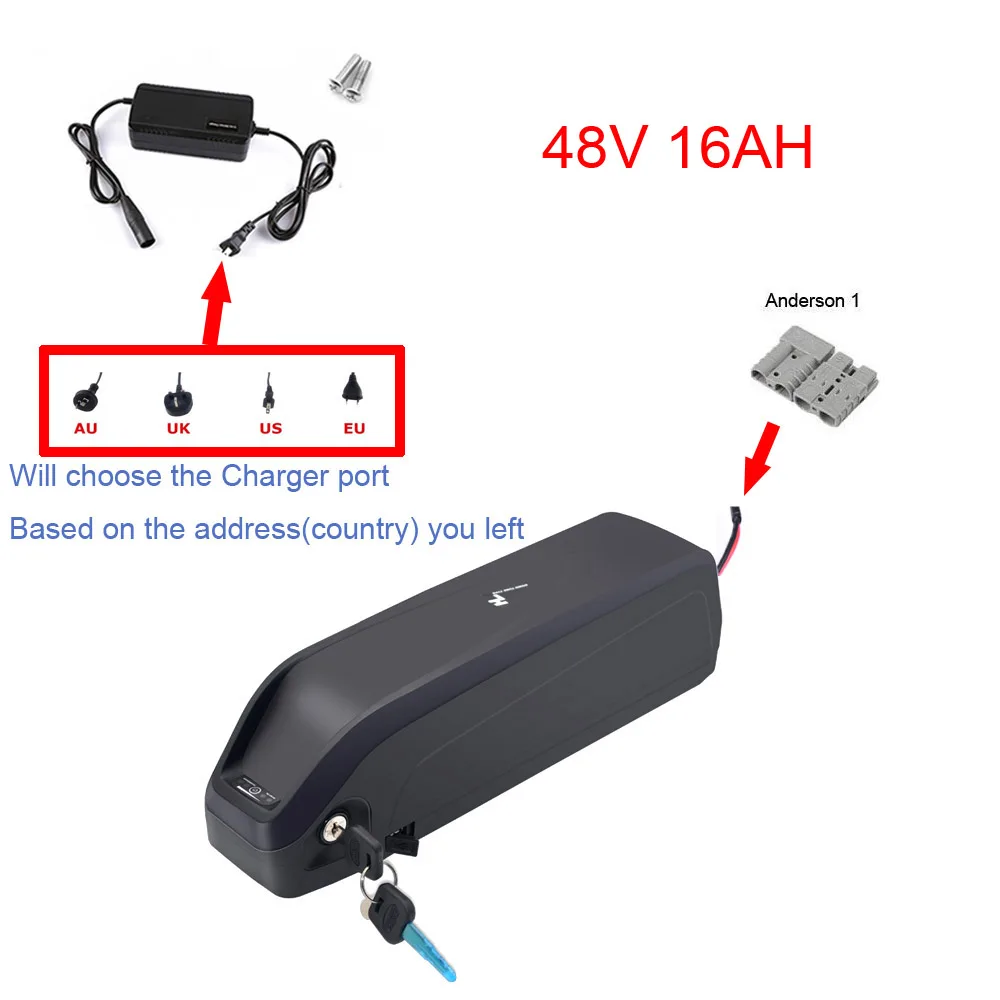 Электрический аккумулятор для электровелосипеда 48V 12.5Ah 16Ah 18650 ячеек концентратора среднего привода велосипеда батареи DIY - Цвет: 48V 16AH ANDSON 1