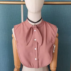 Bowknots Half Shirt Detachable Collars for Women Stand Fake Collar Sweater False Collars Lapel Top Dress Decoration