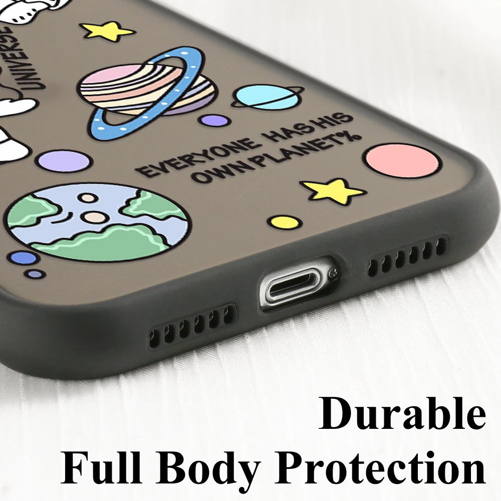 Case For Huawei P30 Pro Case P50 P40 Lite Hard Fundas Honor 8X 9A 20 10X 30 Lite Nova 5T Cartoon Astronaut Cover Lens Protection