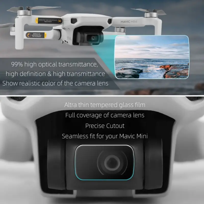 2 шт./компл. объектив Защитная пленка для DJI Mavic мини-Дрон Камера HD закаленное Стекло Анти-Царапины пленка защитное устройство для объектива