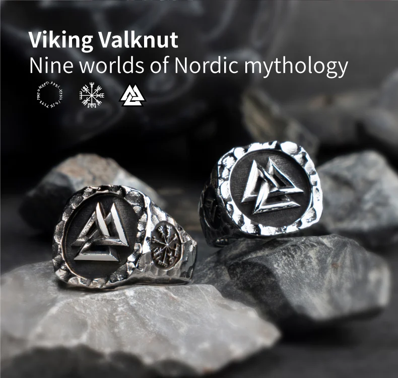Кольца викингов Valknut для мужчин, Винтажное кольцо из нержавеющей стали в стиле панк, модные ювелирные изделия в стиле хип-хоп mygrillz