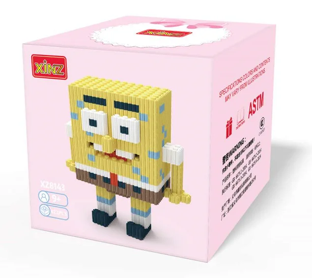 SpongeBob Мини мультфильм строительные блоки игра Мини DIY пластиковые строительные блоки для детей Подарки - Цвет: SpongeBob