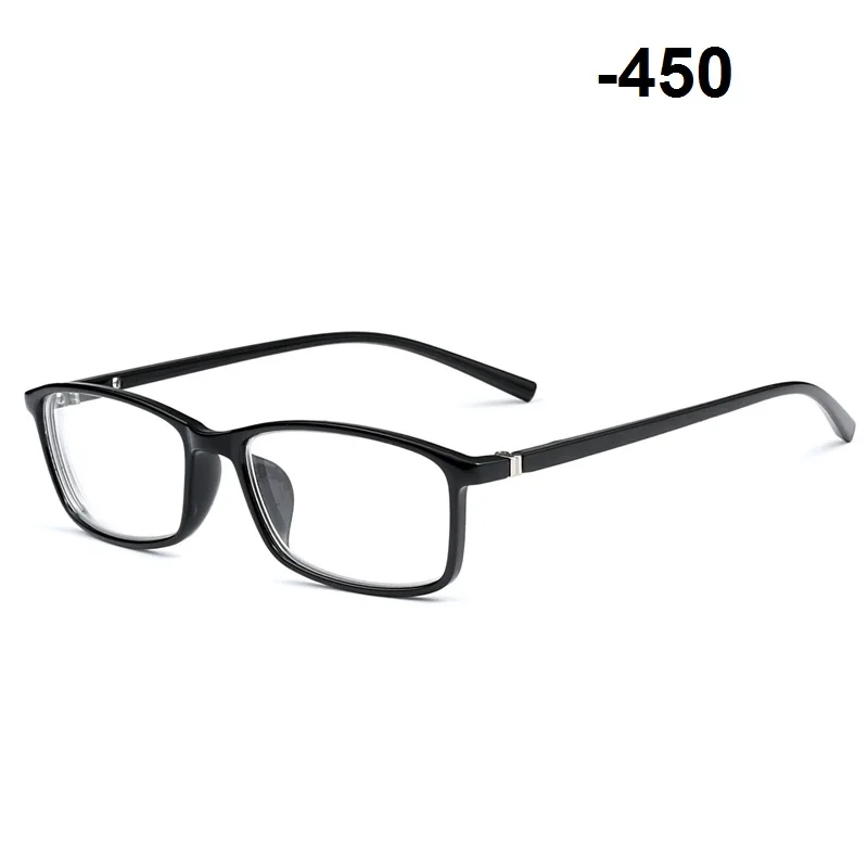 Vazrobe очки для близорукости для мужчин и женщин TR90 минус-100 до-600 рецептурная оптика линзы очки мужские женские готовые очки - Цвет оправы: black myopia 450