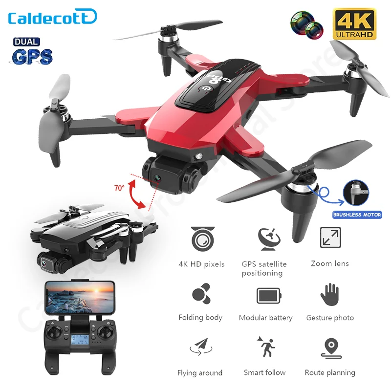 Caldecott HJ38 Pro GPS Drone 4k HD Camera 5G Wifi Positioning Aerial Photography Brushless Foldable Quadcopter RC Distance 2Km