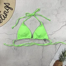 Высокая эластичность купальники женские Купальники пуш-ап бикини Мягкий Топ треугольник купальный костюм с ремешками бикини Топ и низ