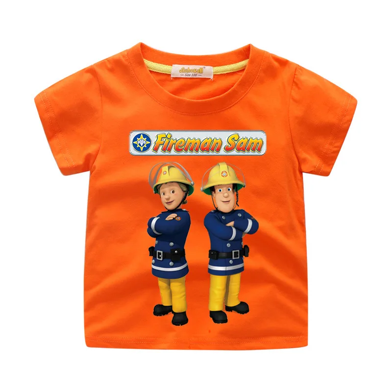 

Children 3D Cartoon Fireman Sam T-shirt BOY'S Fireman Sam Short Sleeve Crew Neck Tops Baby Childrenswear