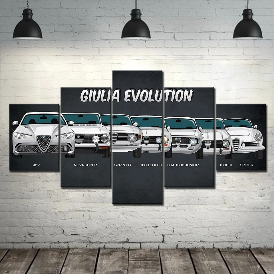 Картины на холсте домашний декор настенное искусство 5 шт. картина машины Джулия