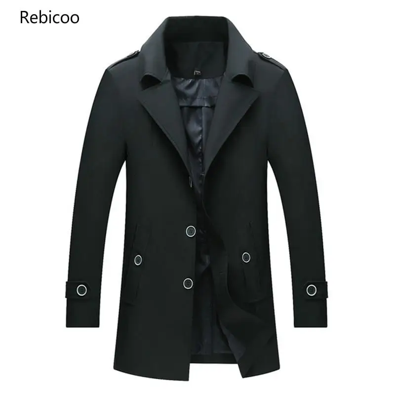 

2019 autumn Men's Brand Fashion casual jacket Business slim fit Windbreaker Mens high quality Overcoat men coat plus size M-4XL