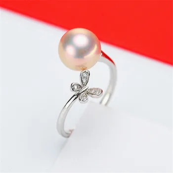 

Real S925 Sterling silver Adjustable Blank Ring Base Fit Half hole Beads DIY Ring Jewelry Findings Making