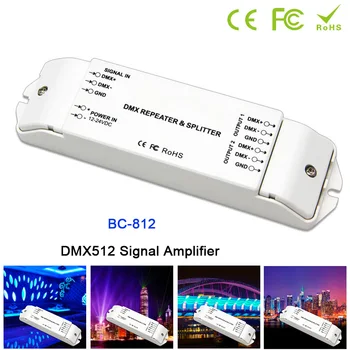 

BC-812 DMX512 Signal power repeater DMX Power amplifier 1 to 2 channel output DMX power splitter DMX led controller,DC12V -24V