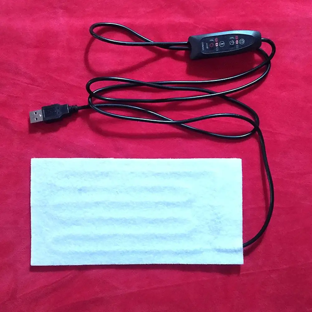 5 в грелку для одежды USB из углеродного волокна, быстро нагревающиеся подушечки, регулировка температуры, переключатель зимней спины, шеи, плеч, теплые подушечки