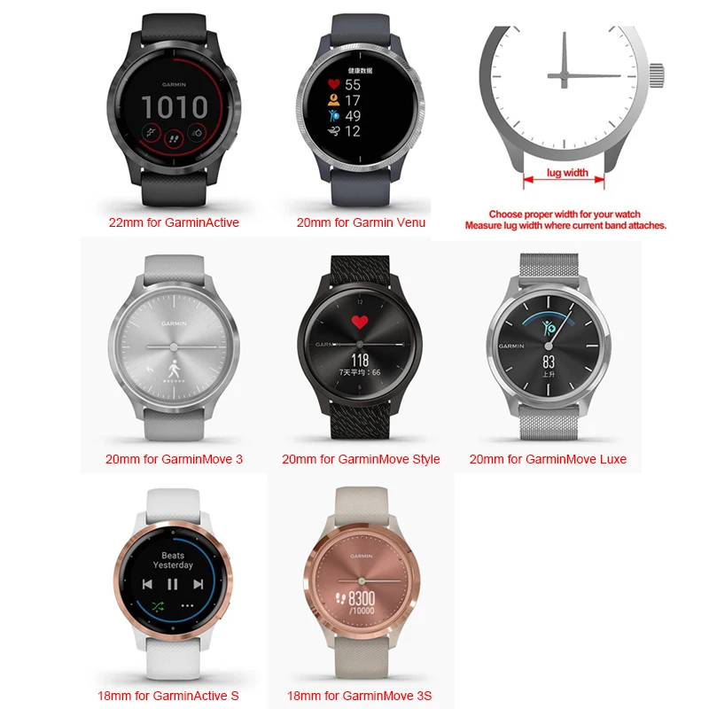 Магнитный металлический ремешок на руку для Garmin Vivoactive4 4S Смарт-часы ремешок миланские ремни для Vivoactive 3 4 Correa
