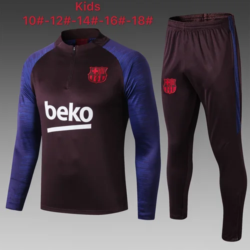 Топ 19 20 года, одежда для футбола, спортивный костюм для детей GRIEZMANN SUAREZ UMTITI, тренировочный костюм на молнии, Детская футбольная майка - Цвет: Розовый