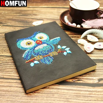 

HOMFUN A5 Notebooks 5D DIY Diamond Painting Special Shape Diary Book Diamond Embroidery "Animal owl" Rhinestones Decor Gift