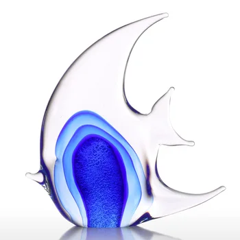 

Blue Tropical Fish Gift Glass Ornament Animal Figurine Handblown Home Office Decor Decoration Crafts Desktop Decorative
