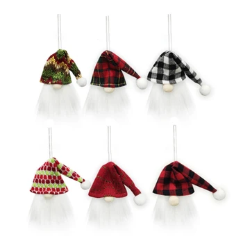 

Christmas Decoration Pendants Festival Gift Restaurant Hotel Scene Layout Nordic Elderly Christmas Wine Bottle Set, 6PCS