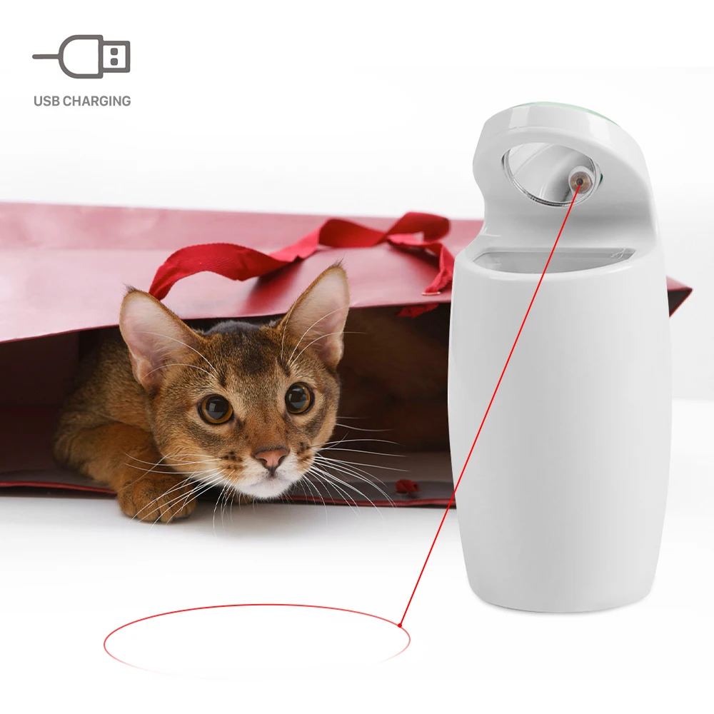 Креативный светодиодный лазер для кошек, забавная игрушка, умный автоматический тренажер для кошек, развлекательная игрушка, мульти-регулируемый угол, зарядка от USB
