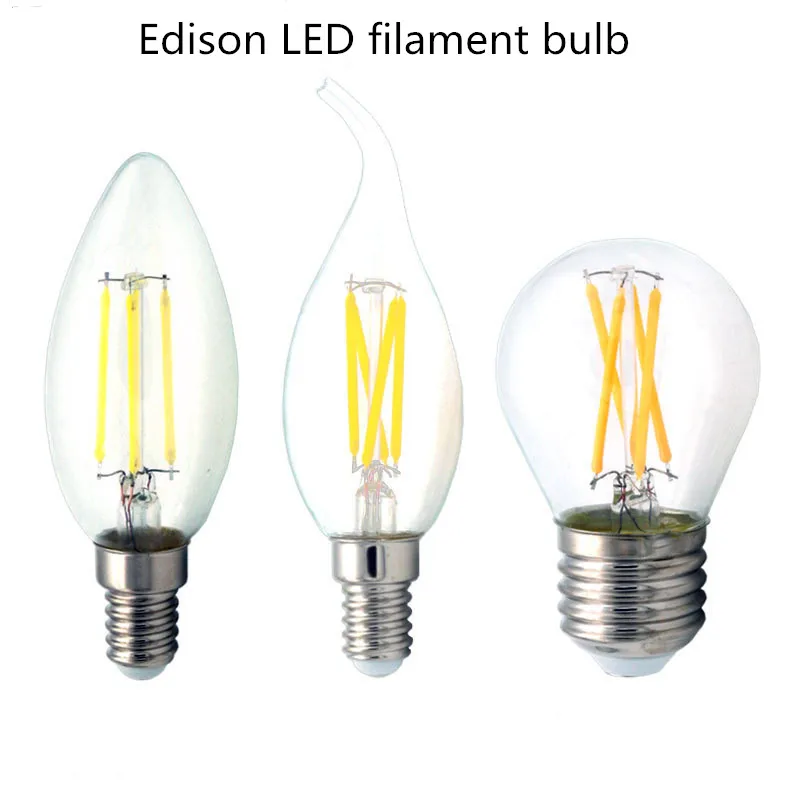 

E14 LED Candle Bulb E14 C35 Filament Light E27 LED Lamp Replace 2w 4w 6w Incandescent LED Bulb E27 220V G45 bombilla