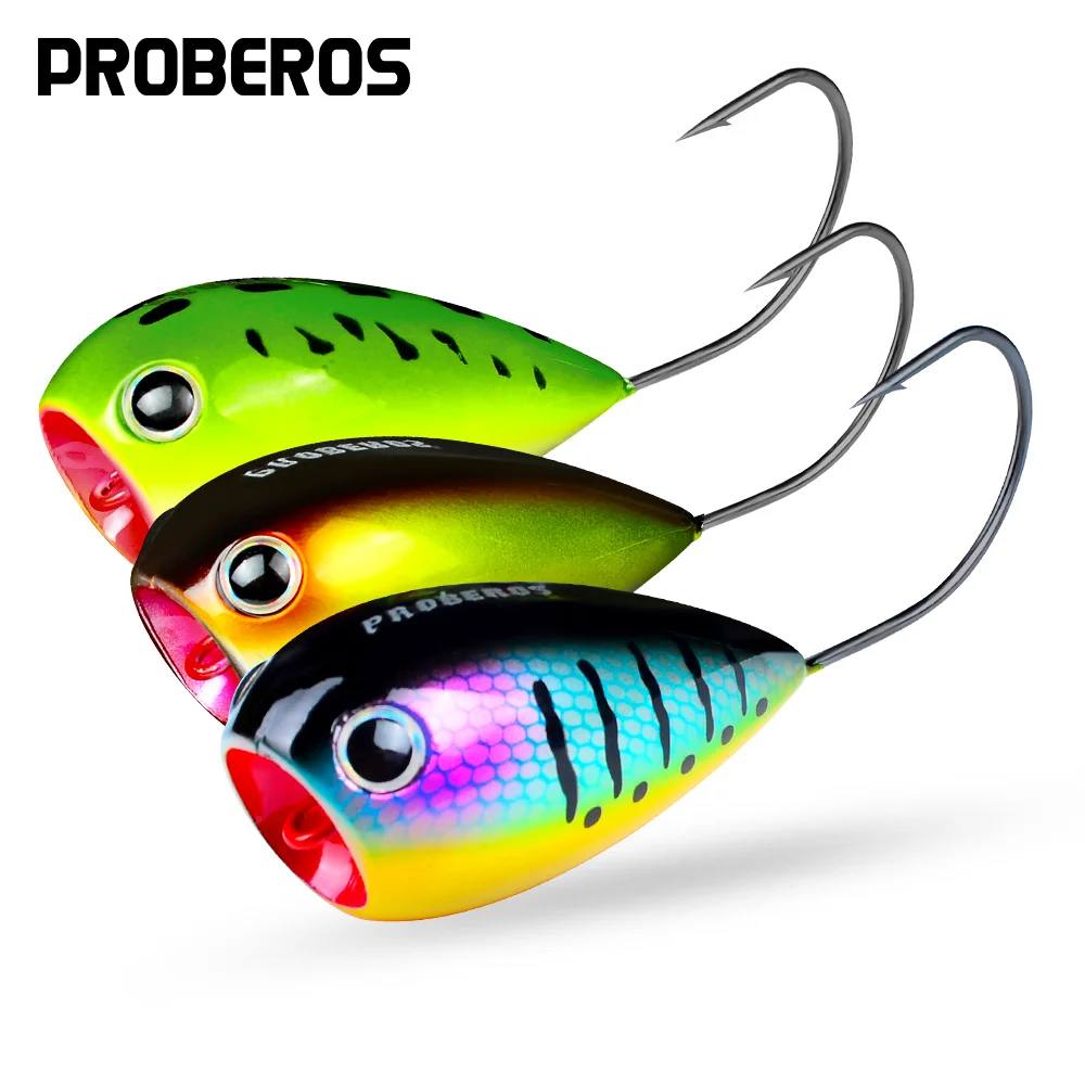 

6PC PRO BEROS Popper Fishing Lure 12g-0.42oz/5.2cm-2.05" Artificial Hard Baits Floating Swim Wobblers Baits With 3D Eyes 2019